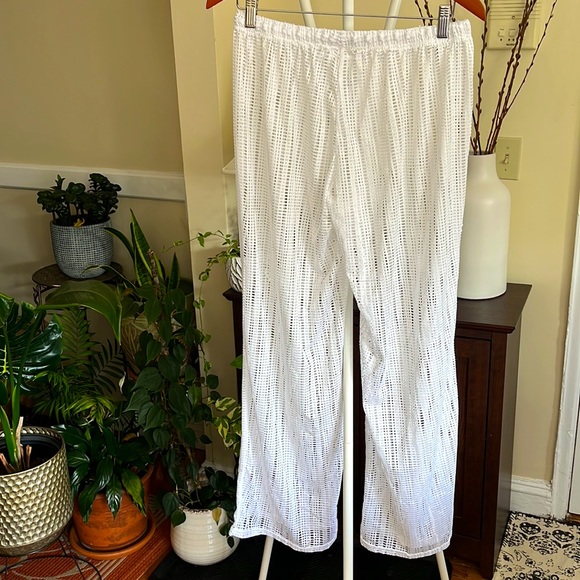 🤍⛱️🏖️Alexa & Stella White Mesh Bottoms with Adjustable Waist-L-NWT - Picture 2 of 14